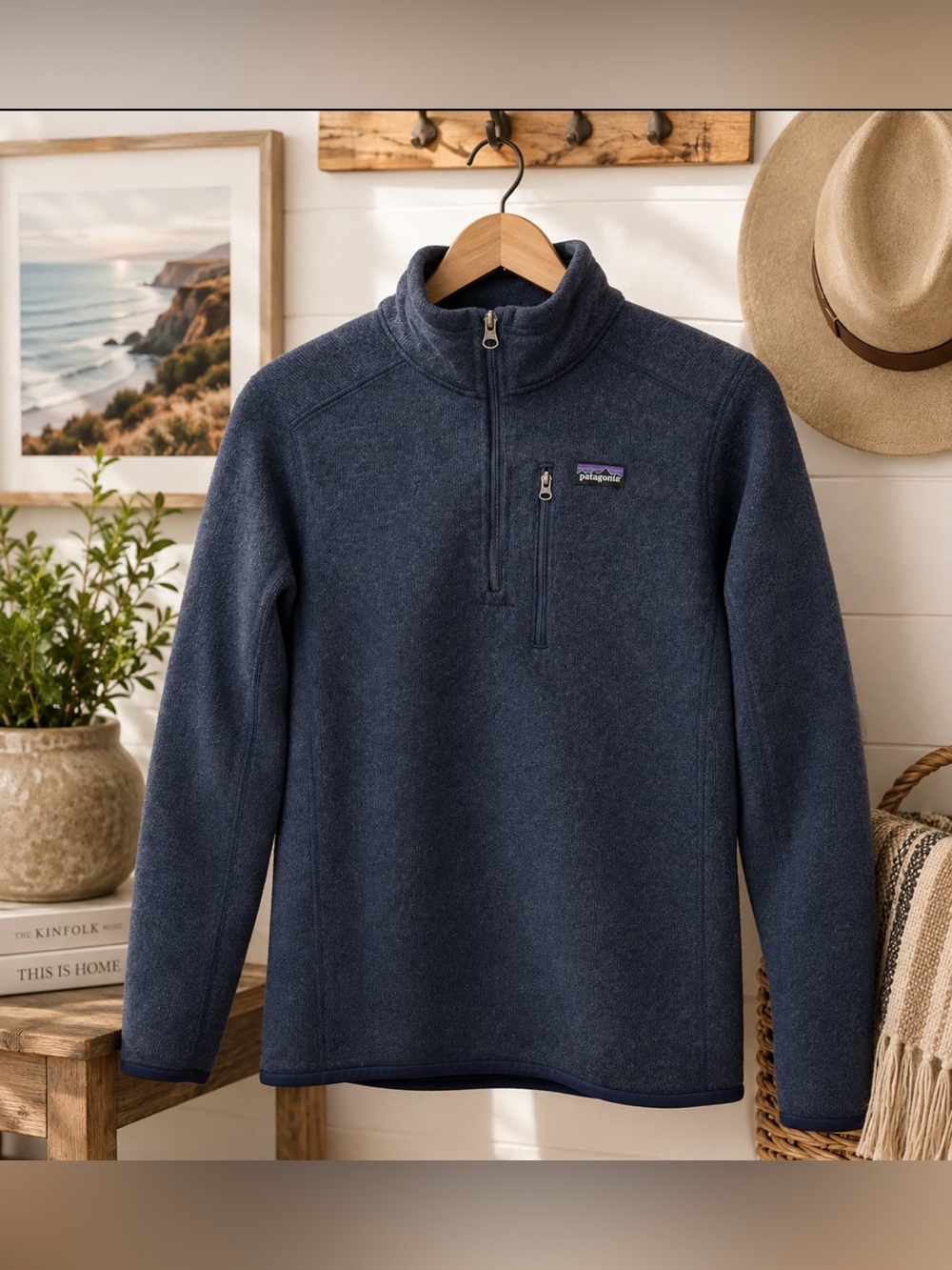 Patagonia large -12 blue sweater/ jacket